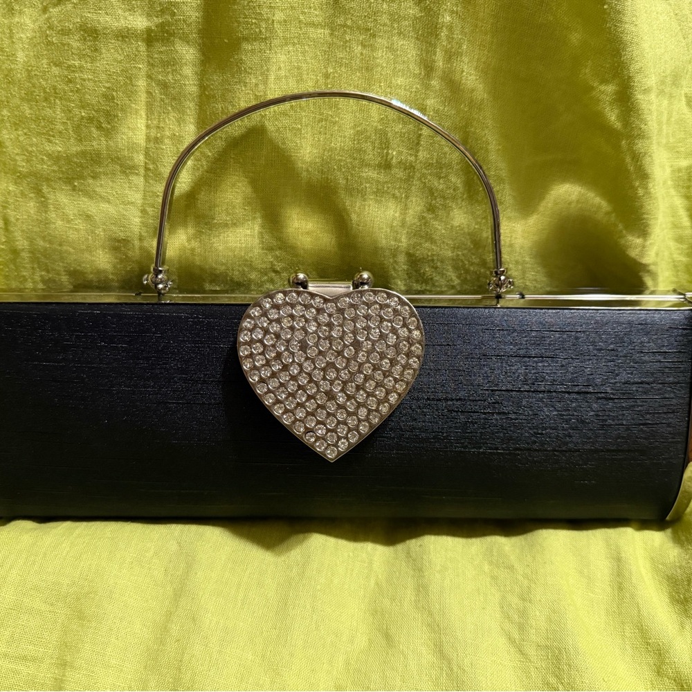 Not for Sale / Elegant Black Clutch with Heart Accent